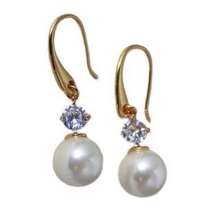 Kate Spade earrings gold pearl crystal earrings
